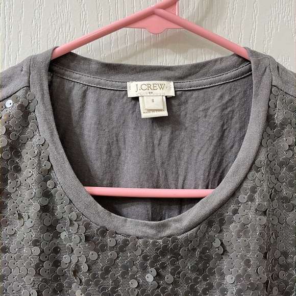 NWOT J Crew Sparkly Sequin Shell Tank Top Crew Neck Sleeveless Blouse Grey Small - Picture 4 of 10